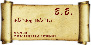 Bódog Béla névjegykártya